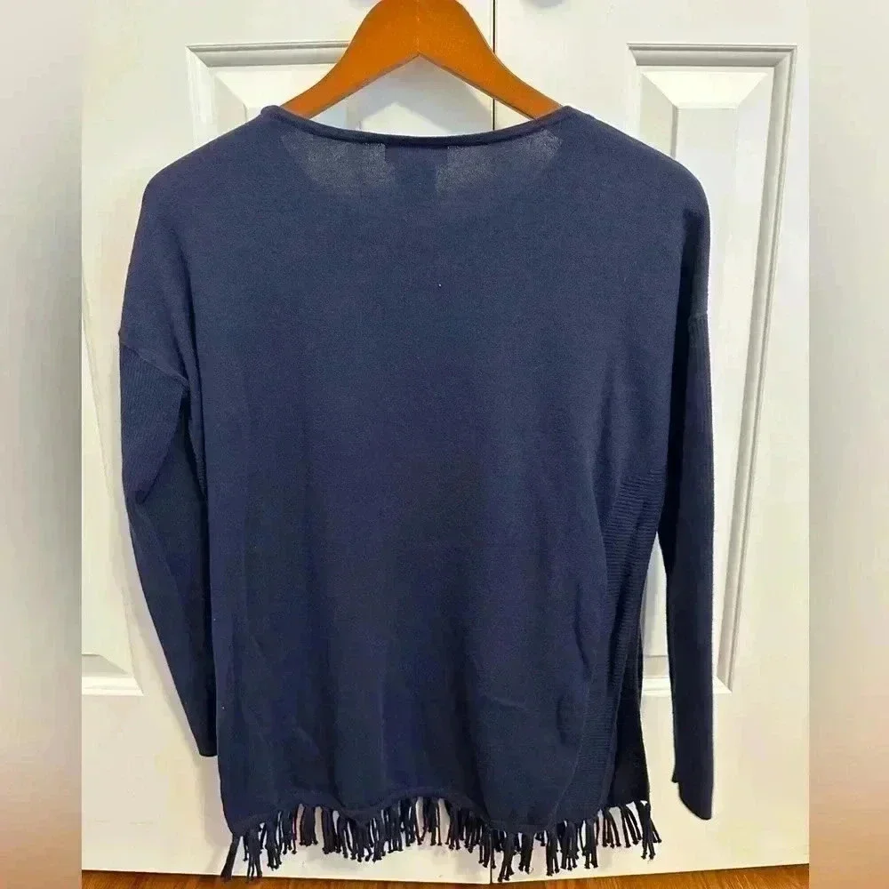 Lilly Pulitzer Ramona Fringe Sweater Size XS Blue - Picture 7 of 12